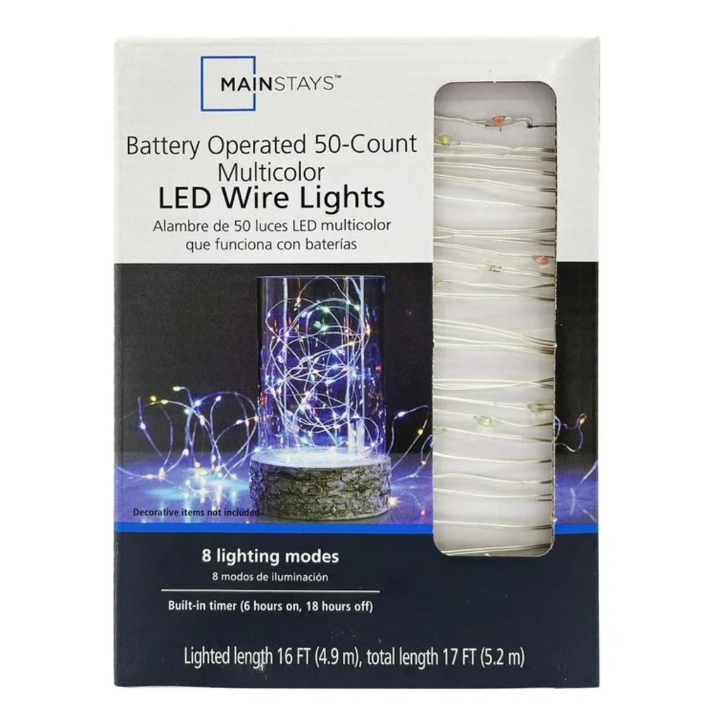 Mainstays Multicolor LED Wire Holiday String Lights